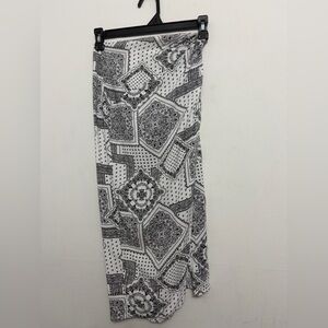Windsor Black & White Paisley Wrap Midi Skirt XS (A384)